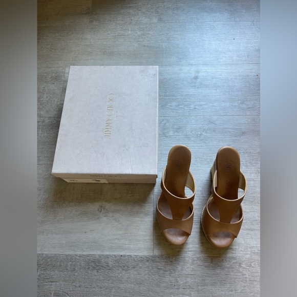 Jimmy Choo Shoes - Jimmy Choo Pacane Tan Vacchetta Wedges size 35.5